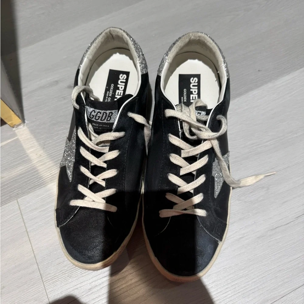 Golden Goose Black and Silver Sneakers - Picture 12 of 13